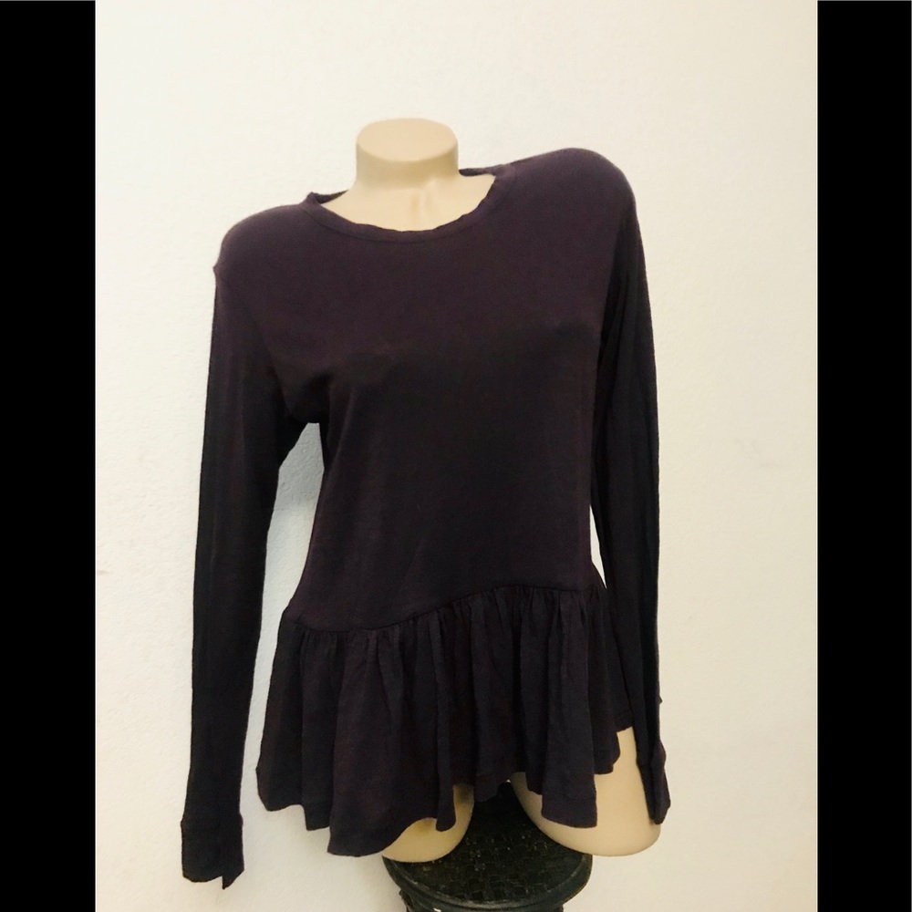 Black Orchid Denim Ruffle Tee Small NWT sinful